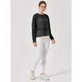 thumbnail image 4 of Womens Sheer Long Sleeve Mesh Top Crewneck Long Sleeve Loose See Through Workout Shirt Blouse, 4 of 7