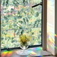 thumbnail image 6 of 39.4x16.9 Inch Rainbow Window Privacy Film Green Leaves Plant Static Glass Cling 3D Plastic Non-Adhesive Sun Blocking Glass Sticker Stained Window Decals for Room Home Mixed Color, 6 of 9