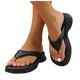 thumbnail image 3 of Bmisegm Women Sandals Fashionable New Pattern Simple Solid Color Flip Flop Thick Sole Comfortable Summer Casual Slippers Sandals Women Summer Black 6, 3 of 9