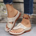 thumbnail image 2 of Slippers for Women,Slippers With Toe Post Design For Everyday Comfort Casual Style Ideal Perfectly Paired With Relaxed Attire,Womens Slippers,White,5.5, 2 of 9