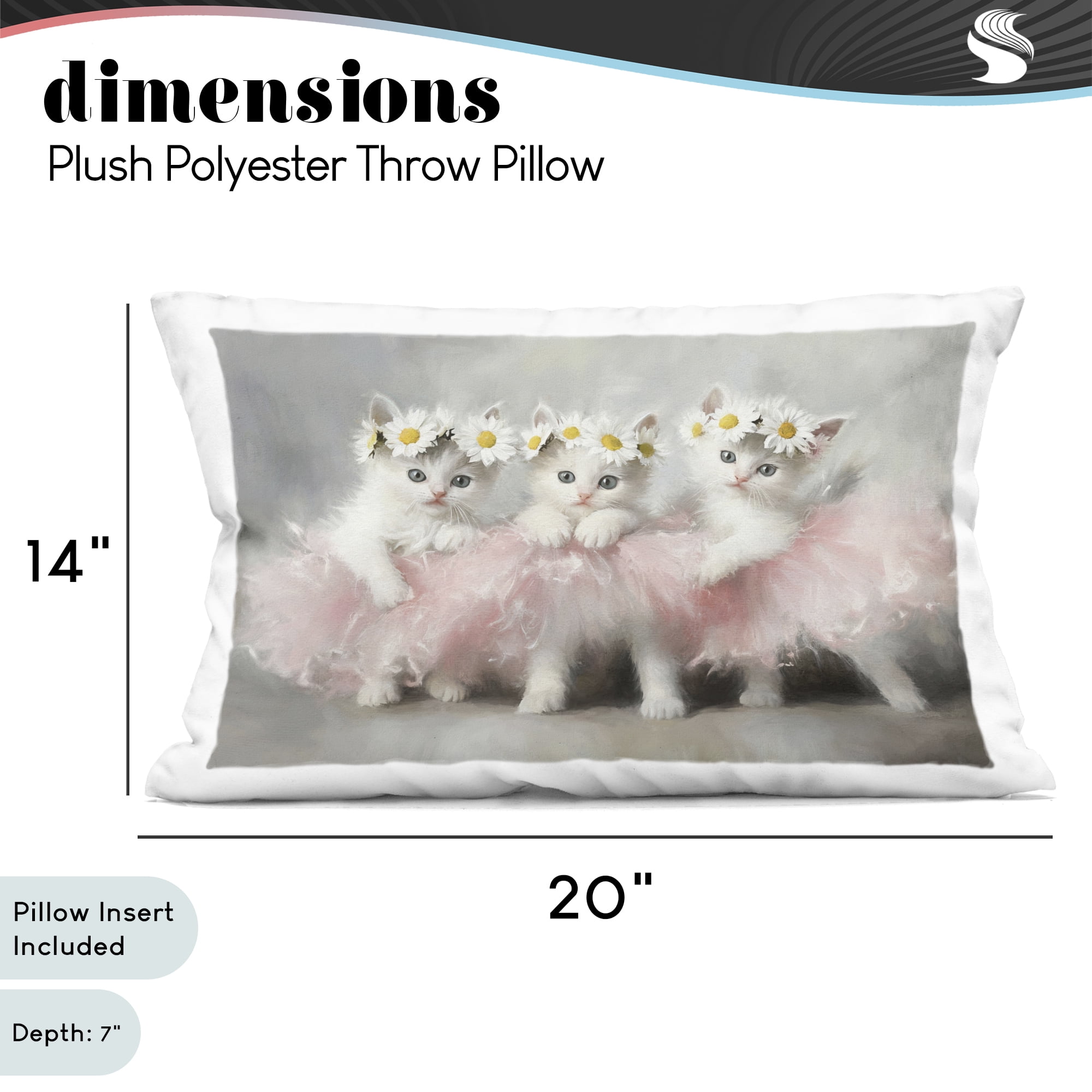 Stupell Industries Dancing Kittens in Tutus Decorative Printed Throw Pillow, design by Tina LeCour