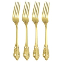 Uxcell 4 Pcs Salad Forks, 8.3 Inches Stainless Steel Dessert Forks, Mirror Polished, Dishwasher Safe, Tiny Forks for Small Desserts, Cocktails, Gold