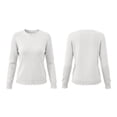 thumbnail image 4 of TEAJOPSUU Women's Fall Winter Sweaters Comfy Crew Neck Long Sleeve Ribbed Shirts Blouses Casual Solid Trendy Scalloped Hem Pullover Sweater Tops B-White, 4 of 9