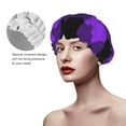 thumbnail image 4 of Kdxio Purple Buffalo Plaid Print Shower Cap for Women,Elastic and Reusable,Double Waterproof Layers Bathing Hat, 4 of 9