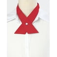 thumbnail image 2 of INSPIRE CHIC Unisex School Uniform Solid Adjustable Button Criss-Cross Bow Tie Red One Size, 2 of 6