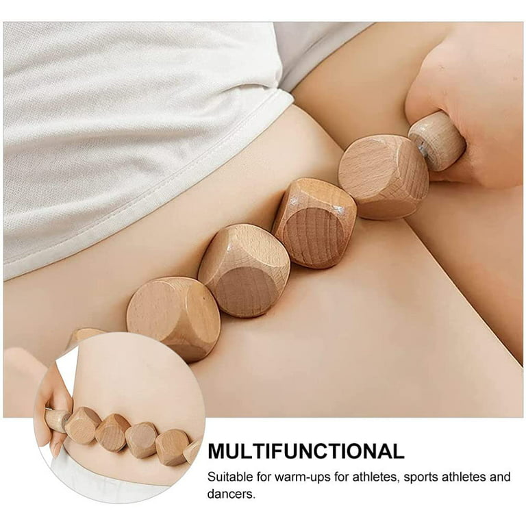 Fascia Massage Roller, Thin Leg Beech Wood Acupuncture Muscle Blasting Wood  Roller For For Waist