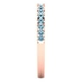 thumbnail image 4 of 0.285 ctw Wedding Band for Women - 18K Rose Gold Natural Aquamarine Stackable Eternity Ring, 4 of 6