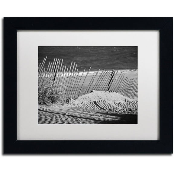 Trademark Fine Art 'Sandy Beach Fence' Canvas Art by PIPA Fine Art, White Matte, Black Frame