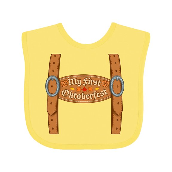 Inktastic My First Oktoberfest Leiderhose Overalls Boys or Girls Baby Bib