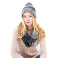 thumbnail image 1 of Hat Scarf Set Fashion Chunky Breathable Pompom Knitted Hat Loop Scarf for Woman, 1 of 10