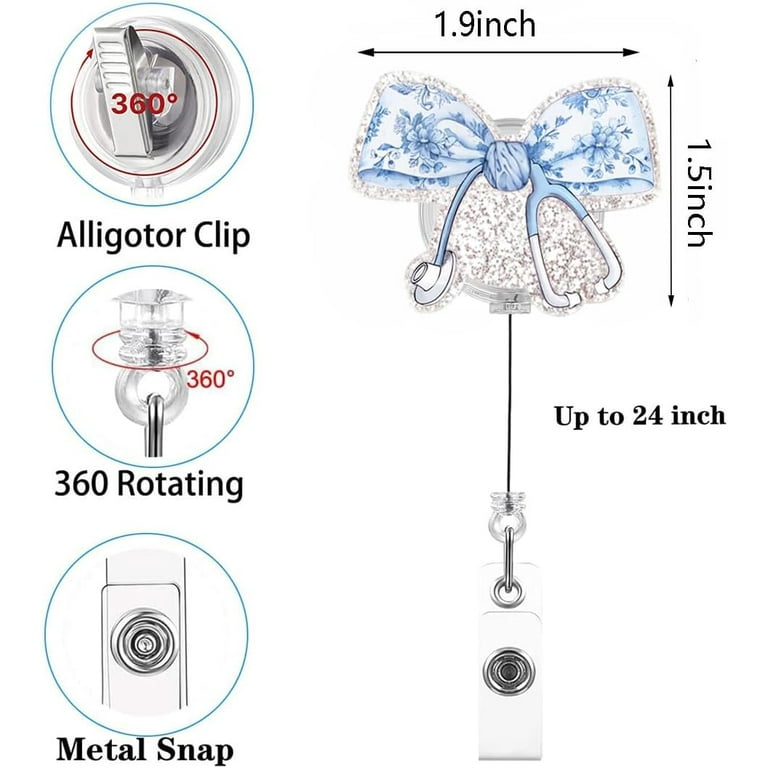 Vicloon Schlüsselanhänger Set, Schlüsselring Retractable Badge Reel mit