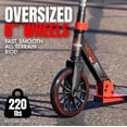 thumbnail image 3 of Kick Scooter for Adults and Teens – Folding Adjustable Scooter with 200mm Big Wheels – Lightweight Commuter Scooter for Boys and Girls – Red and Black – Durable Steel Frame – Madd Gear Kruzer 200, 3 of 12
