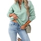 thumbnail image 1 of Jersey con media cremallera, manga larga, Color puro, holgado, elegante, informal para mujer, 1 of 6