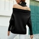 thumbnail image 2 of Women Knitted Top, Women Sweater Loose Long Sleeve Breathable Turtleneck  For Winter ANGGREK Negro S, 2 of 6