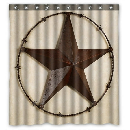 Gckg Texas Star Waterproof Polyester Shower Curtain Bathroom Decor