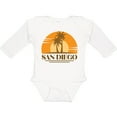 thumbnail image 3 of Inktastic San Diego California Retro Sunset Boys or Girls Long Sleeve Baby Bodysuit, 3 of 5