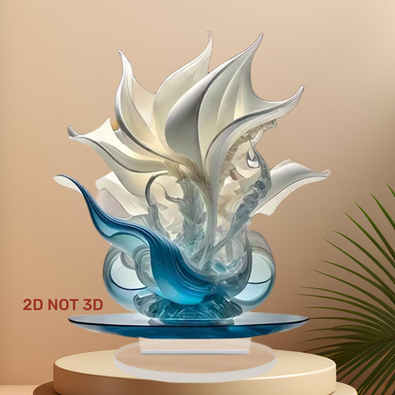 RuWeoMaa 2D Flat Print Home Relax Elegant Acrylic Lily Vase Acrylic with Colorful Floral Design- Ideal for Easter, Valentine'S Day and Home Decor- Inspiring Gifts for Friends and Family, Floral Decor