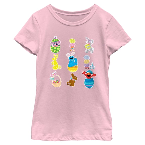 Girls Sesame Street Easter Eggs and Bunnies T Shirt