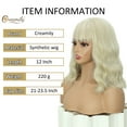 thumbnail image 4 of Creamily 12 inch Blonde Wigs for Women Short Bob Wig blonde Wig Short Curly Wavy Blonde wig With Bangs Heat Resistant Synthetic Wigs for Cosplay Costume Party, 4 of 8