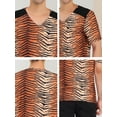 thumbnail image 6 of INSPIRE CHIC Men's Leopard Printed T-Shirt V Neck Short Sleeves Top L Tiger Print, 6 of 6