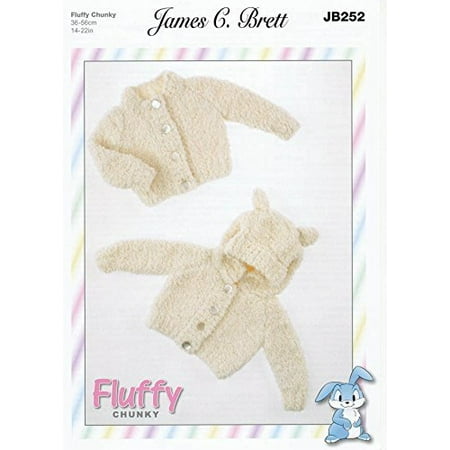James C Brett Fluffy Chunky Baby Cardigans Pattern Jb252 James C Brett Fluffy Chunky Baby Cardigans Pattern Jb252