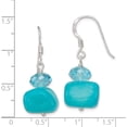 thumbnail image 3 of Sterling Silver Aquamarine Crystal And Blue Jade Earrings (30 X 13) Made In Thailand qe6083, 3 of 5
