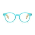 thumbnail image 4 of Bamboo Temple Reading Glasses Retro Round Blue Reading Glasses for Men and Women Classic Readers +4.00, 4 of 4