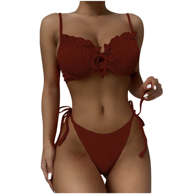 Bikini de moda para mujer, bañador Sexy para nadar, traje de baño de dos piezas para adultos OAVQHLG494B Store llm121212