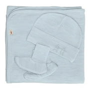 Merino Cocooi Blanket, Bootie, & Hat Set - Turtledove (0-3m)