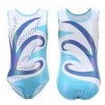 thumbnail image 5 of Leotards for Girls Gymnastics Gradient Rainbow Metallic Ballet Dance Clothes, Blue 9-10Y, 5 of 11