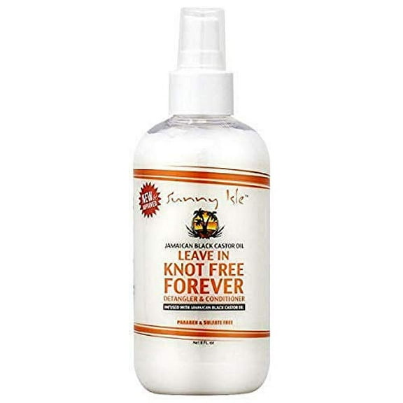 Sunny Isle Jamaican Black Castor Oil Knot Free Forever Leave In Detangler, White, 8 Fl Oz