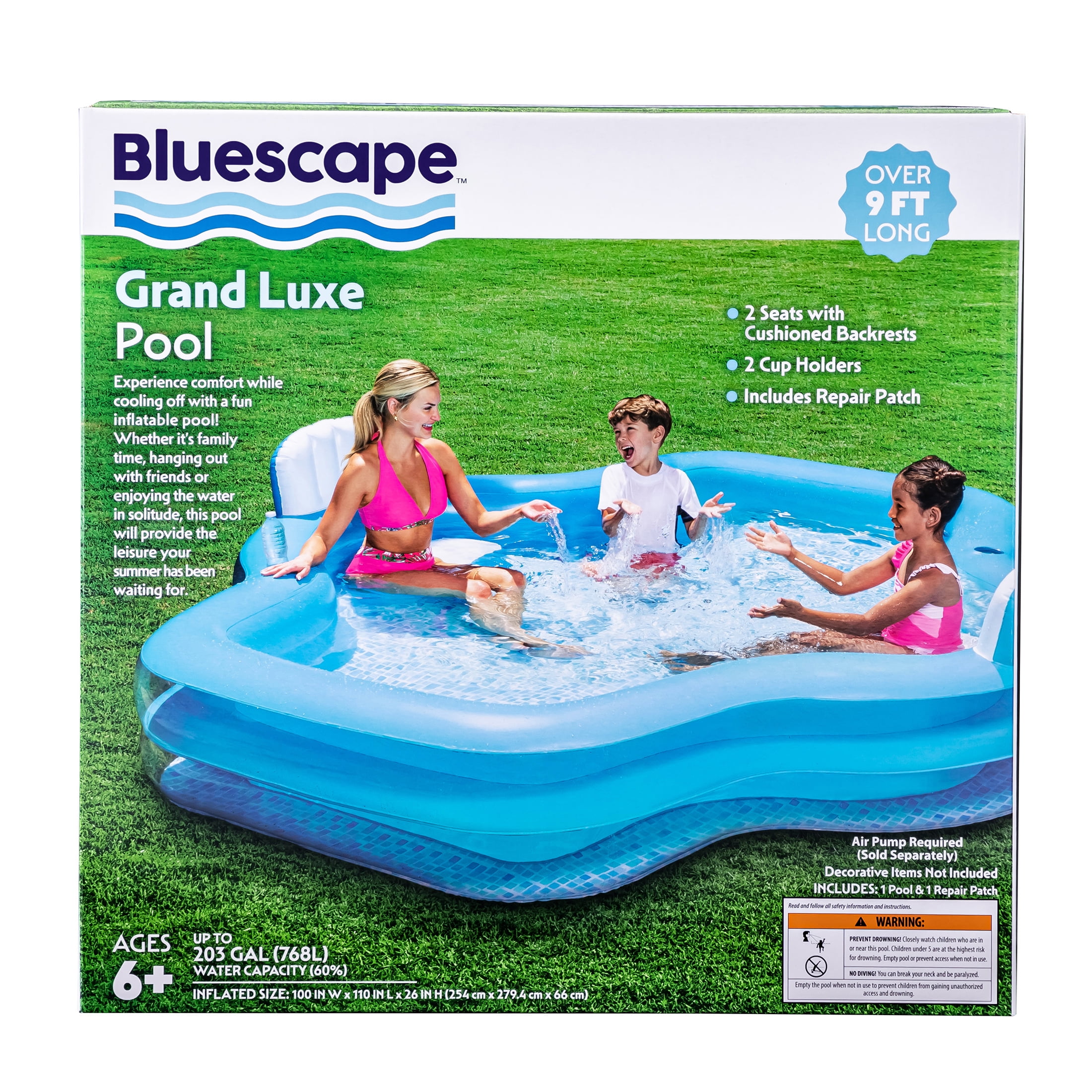 Bluescape Walmart Inflatable Pool With Seats Set Manual Pool With