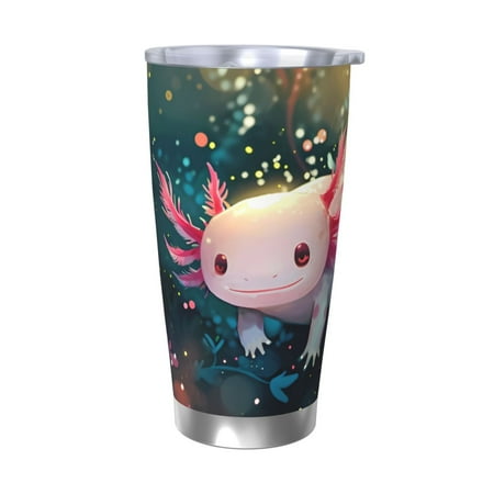 

Salouo Whimsical Axolotl Fantasy Print 20oz Tumbler with Lid Stainless Steel Vacuum Insulated Tumbler Durable Insulated Coffee Mug Thermal Cup with Splash Proof Sliding Lid-Without Straw