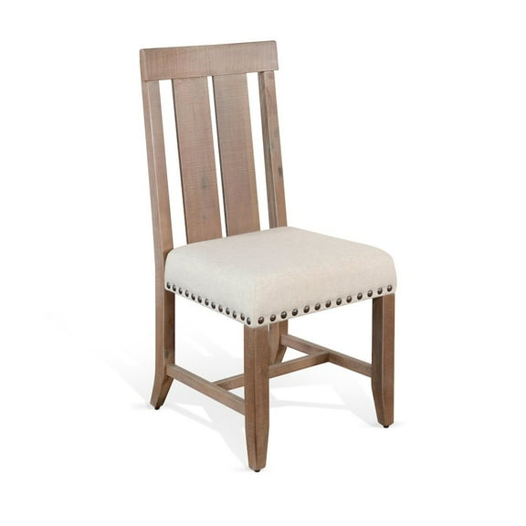 Sunny Designs Vivian 40" Solid Wood Slatback Chair in Taupe Brown (Set of 2)