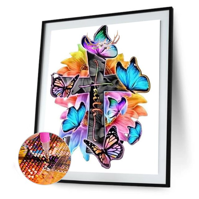 Cuadros Decorativos 5D Kit Rhinestone DIY Mariposa en Cruz Full Round Drill Diamond Painting Craft DQrwqpou Nuevos Originales
