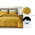 thumbnail image 5 of Chezmoi Collection Rory Mustard Yellow Comforter Set Twin Size 2-Piece Fluffy Soft Lightweight Bedding Triangle Quilted Stone-Washed Microfiber Comforter Set for All Season, 5 of 9