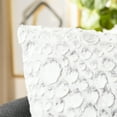 thumbnail image 4 of SAFAVIEH Kiana 20" x 20" Abstract Faux Fur Plush Pillow, White/Grey, 4 of 5