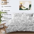 thumbnail image 4 of Boho Grey Floral Bedding 3 Piece Duvet Cover Set Queen Size, Vintage Farmhouse Paisley Plant Leaf Soft Microfiber Comforter Cover with Zipper Closure & Pillowcases, FadeResistant Quilt Cover, 4 of 9