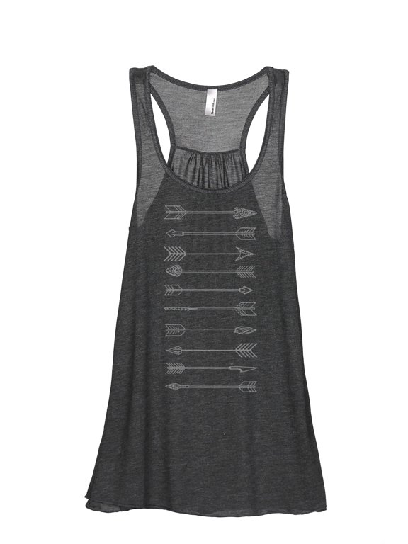 Arrows Evolution Women's Sleeveless Flowy Racerback Tank Top Charcoal Large