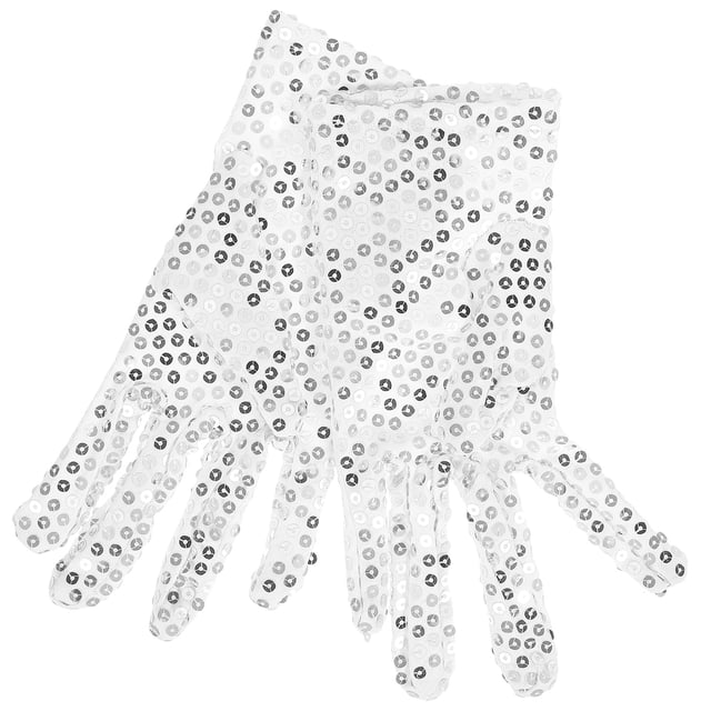 BRIGHTFUFU 1 par de guantes con purpurina para cosplay, guantes de lentejuelas para fiestas, guantes de lentejuelas para actuaciones de baile para adultos