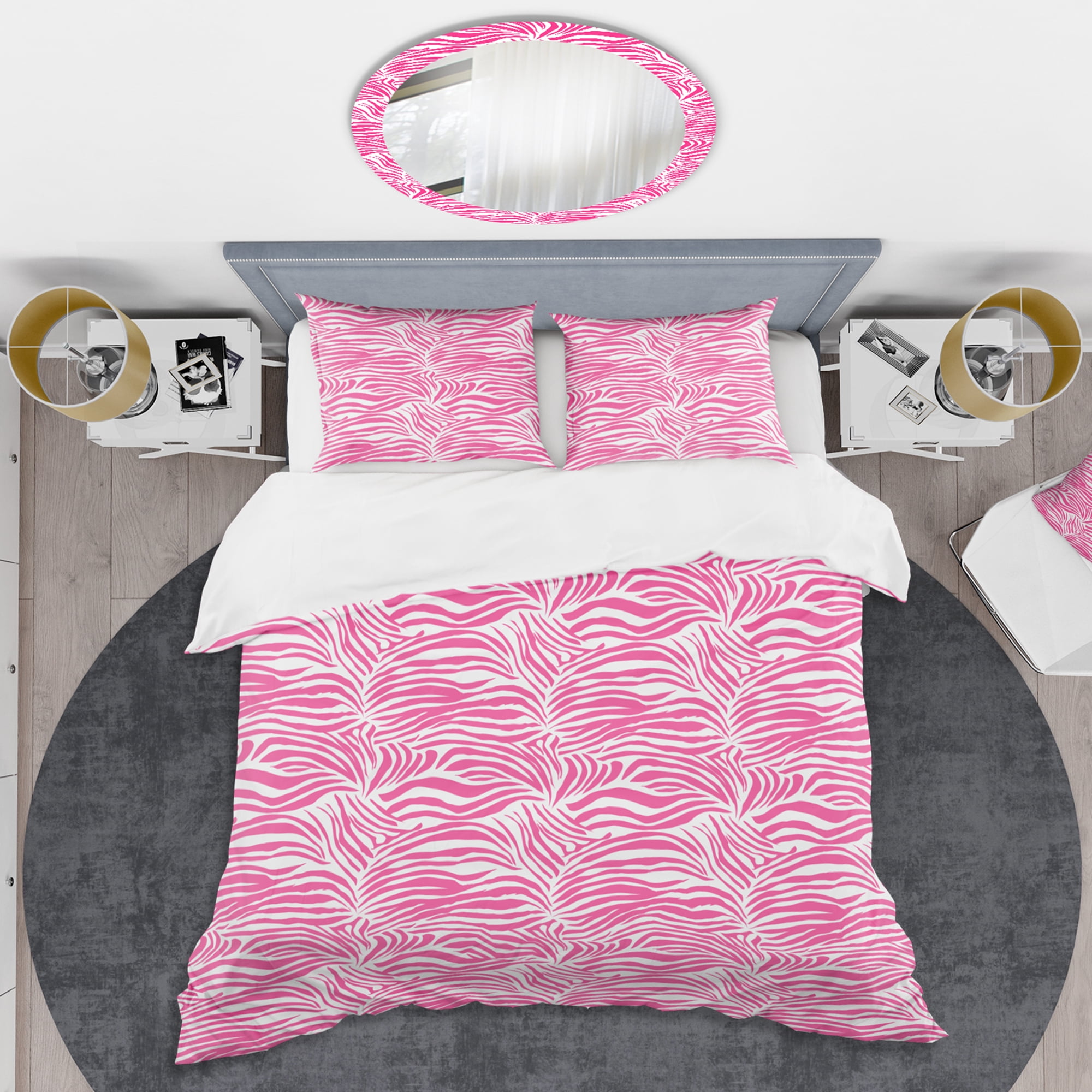 Designart 'Glamour Zebra Animal Pattern' Mid-Century Modern Duvet Cover Set