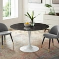 thumbnail image 6 of Modway Lippa 47" Modern Metal & Artificial Marble Dining Table in Black/White, 6 of 6
