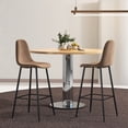 thumbnail image 4 of Costway Set of 2 Bar Stools 29.5" Velvet Upholstered High Back Bar Chairs Kitchen Brown, 4 of 7