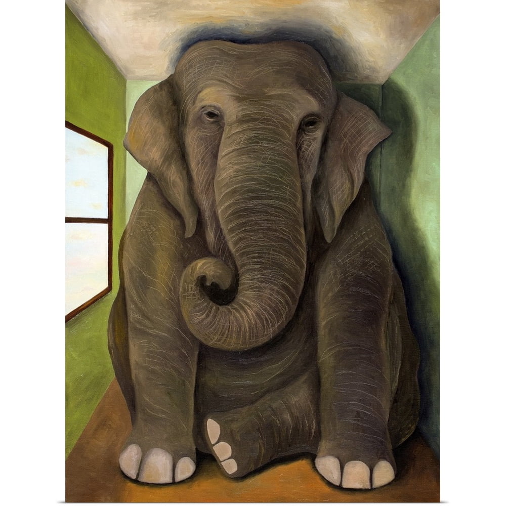 Great BIG Canvas "Elephant In A Room" Art Print 18x24