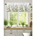 thumbnail image 4 of Rustic Watercolor Floral Kitchen Valances for Windows Yellow White Daisy Green Leaf Valance Curtains&nbsp; for Kitchen /Living Room/Bedroom/ Bathroom Decor, 54"x18 " ,Rod Pocket 1 Panel, White, 4 of 7