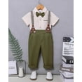 thumbnail image 3 of ZOEREA Boys Clothes Formal Suit Gentleman Wedding Outfit Short Sleeve Shirt with Bow Tie and Suspender Pants 2-10 Years, 3 of 7