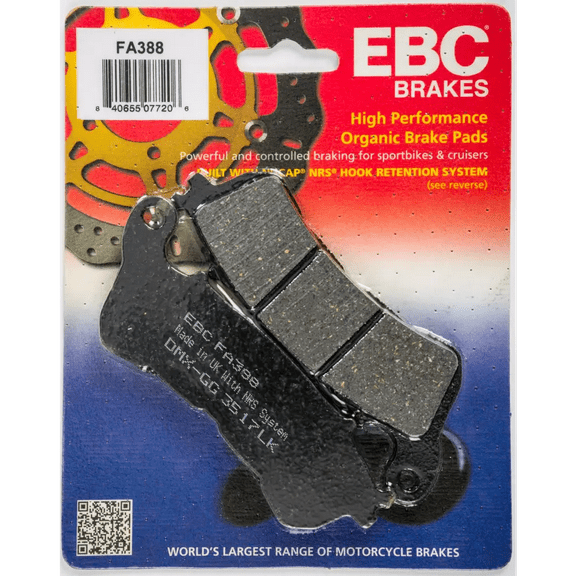 EBC Brakes FA Organic Brake Pads Compatible for Honda CBR250R ABS 2011