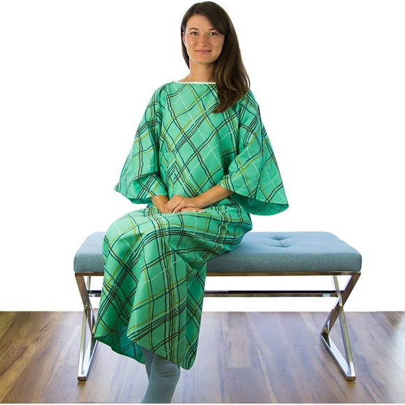 Green IV Hospital Gown / IV Patient Gown W/ Telemetry Pocket - Unisex - Fits All Sizes up to 3XL
