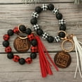 thumbnail image 2 of Beads Bracelet Keyring Strong Lobster Clip Decorative Wood All Match Bracelet Keychain for Gifts, 2 of 8