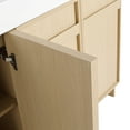 thumbnail image 6 of Noble House 60" Freestanding Bathroom Vanity, Compact 3 Soft-Close Doors, Adjustable Shelves, Excluded Sink, Oak, 6 of 11